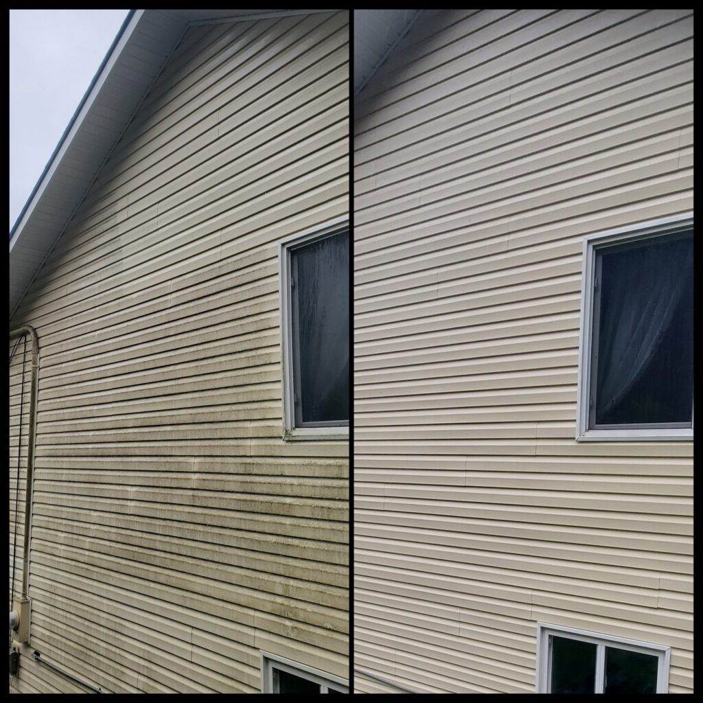 Exterior house cleaning with pressure washing in Puget Sound