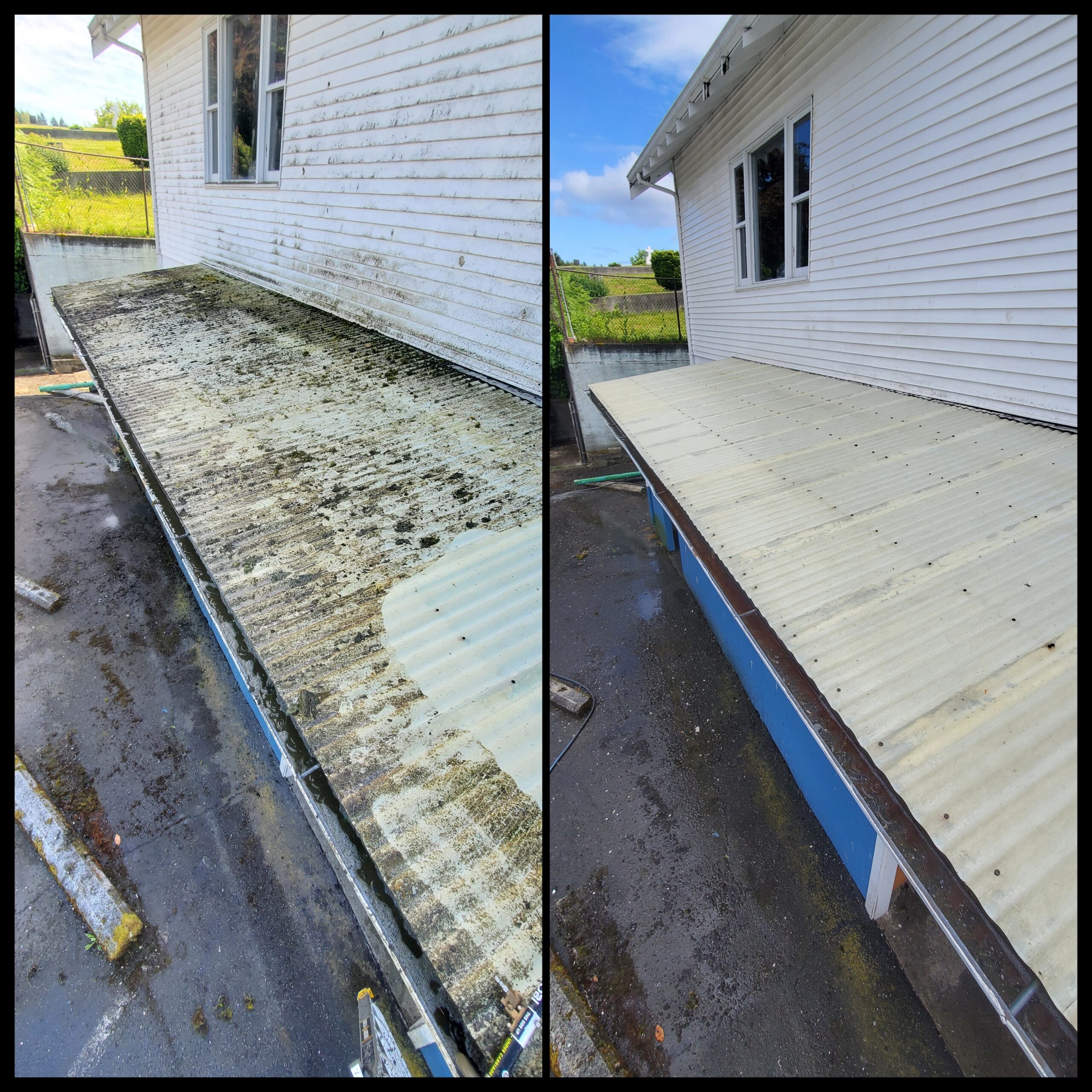 Pressure washing driveway and exterior surfaces in Kitsap County