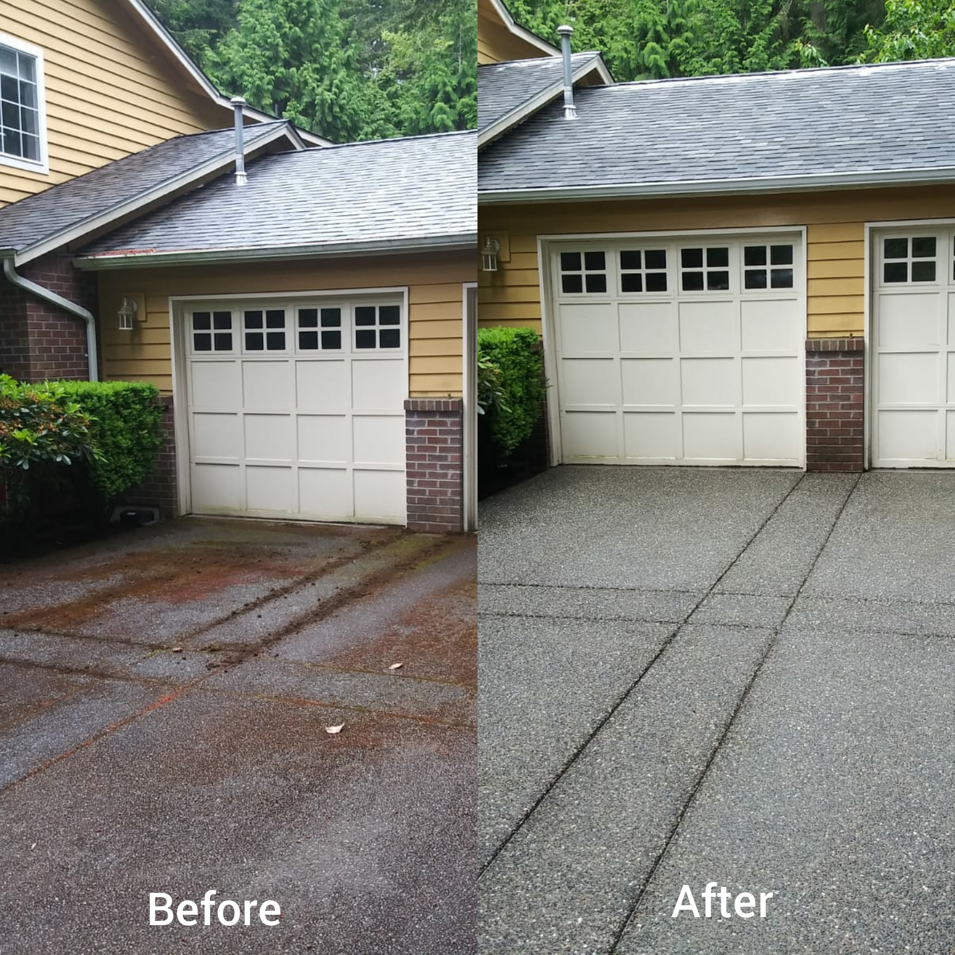 Pressure washing driveway and exterior surfaces in Kitsap County