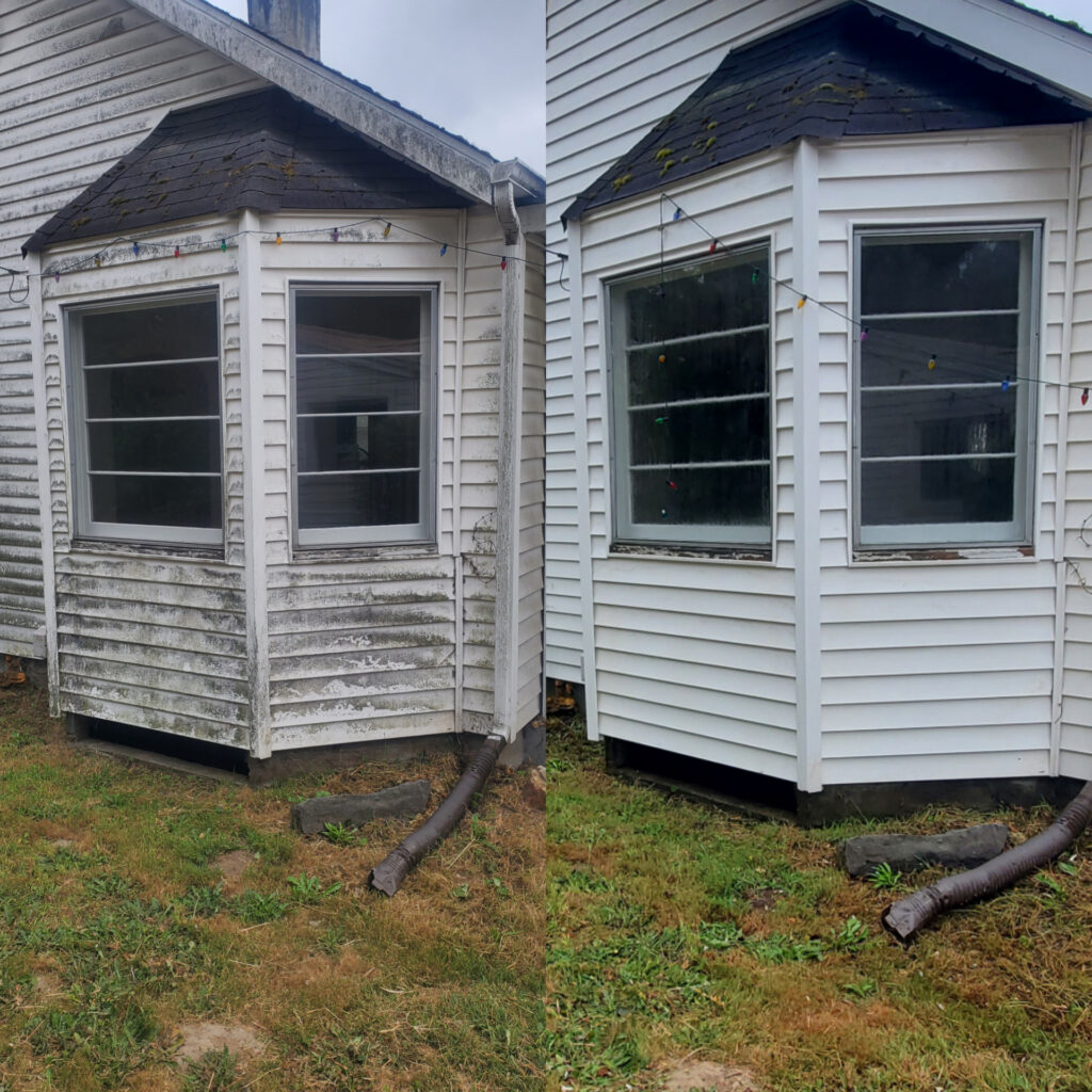 Pressure washing driveway and exterior surfaces in Kitsap County