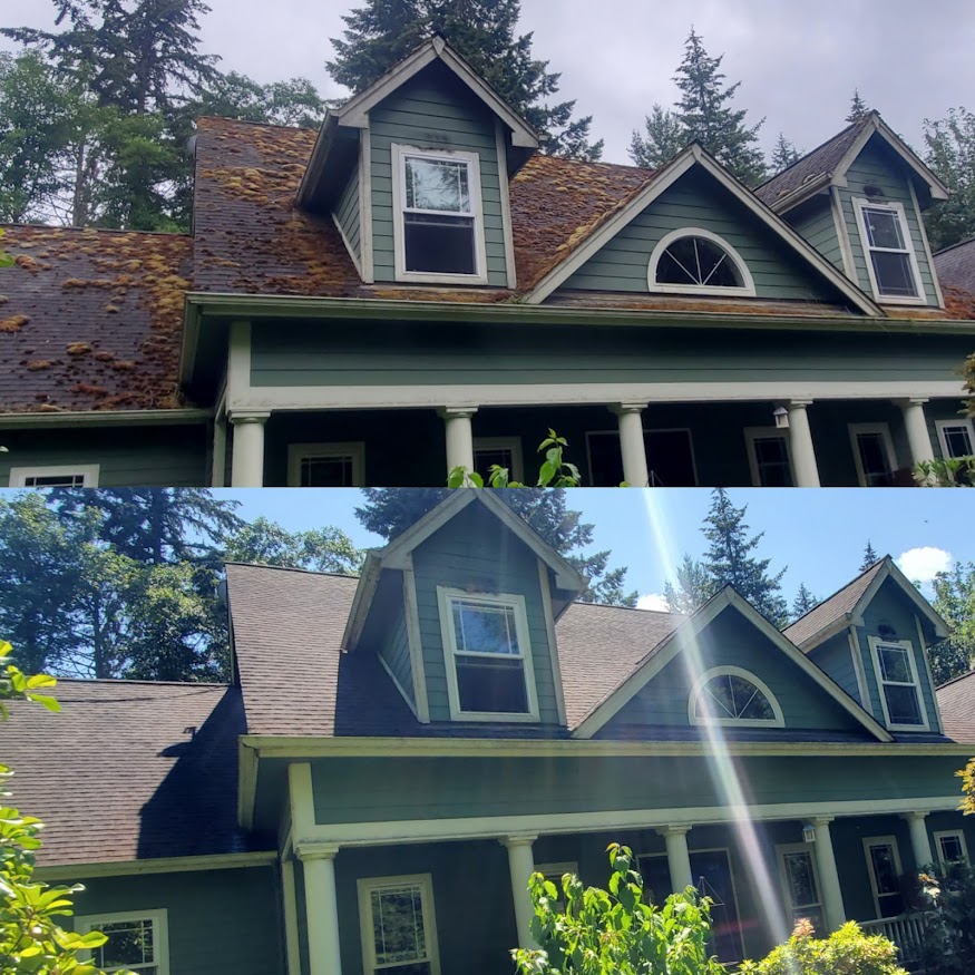 Roof cleaning service in Kitsap County by PNW Moss Removal