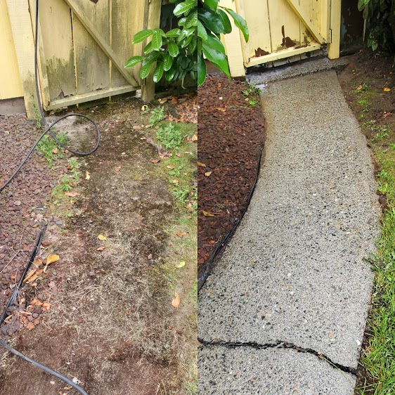 Pressure washing driveway and exterior surfaces in Kitsap County