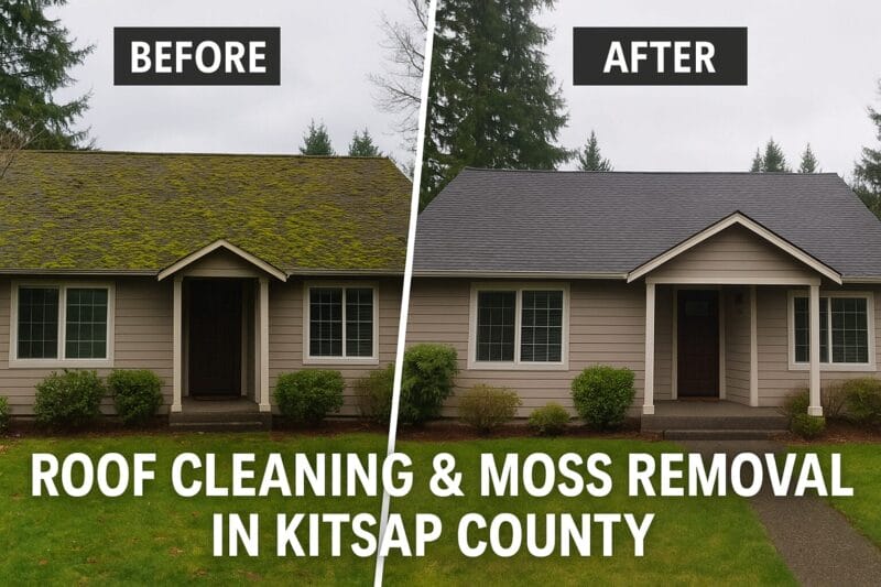 Before & After Roof Cleaning & Moss Removal in Kitsap County